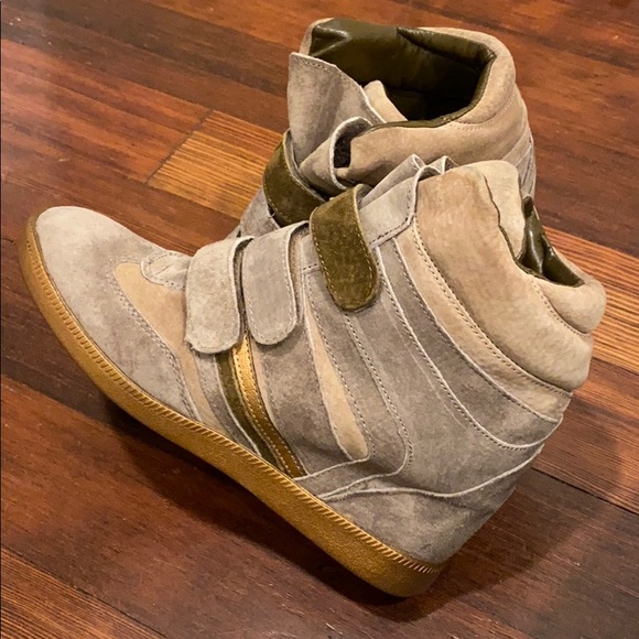 BCBG Anthony Suede Wedge Sneakers - Picture 2 of 8
